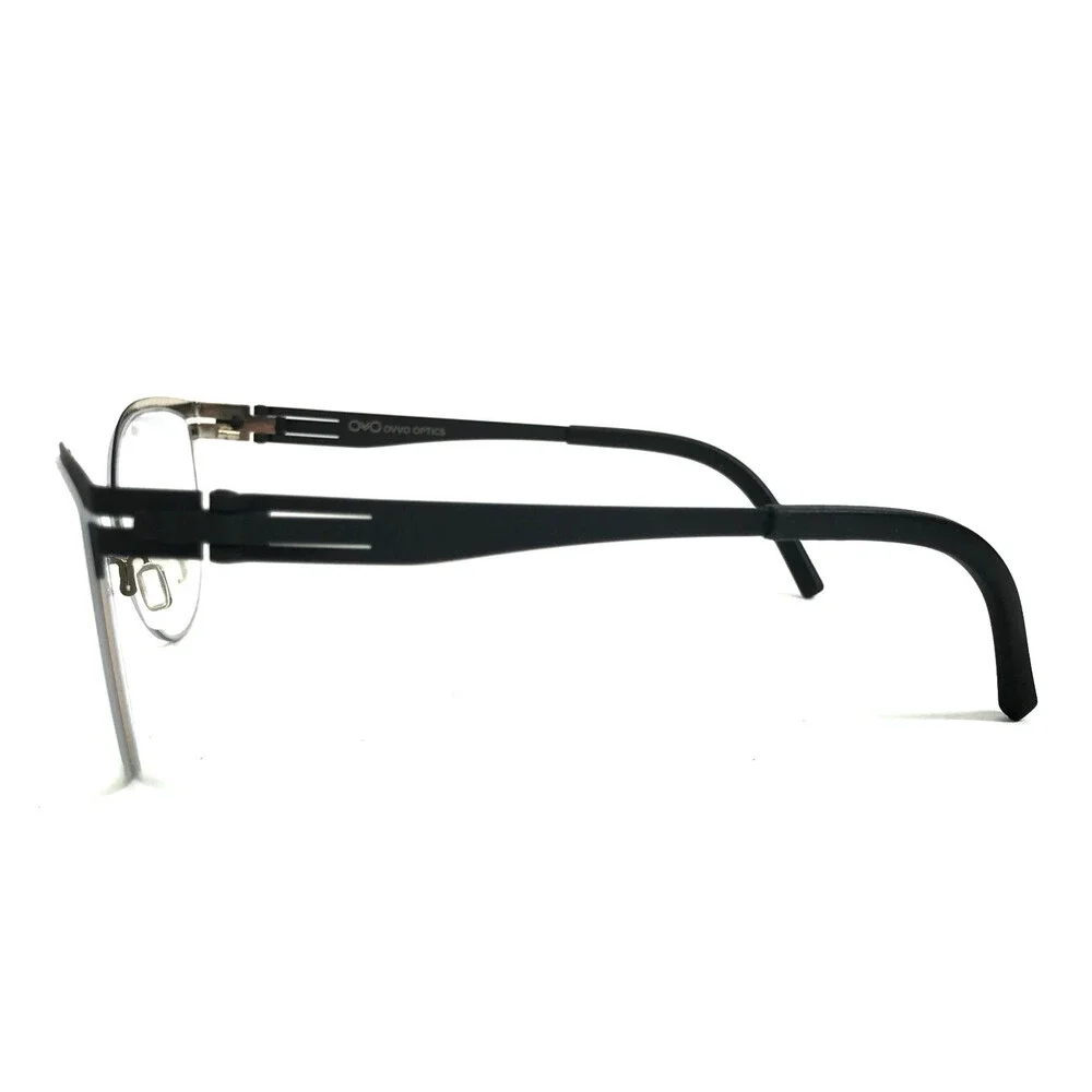 Ovvo Optics Eyeglasses Frames 3726 c63B/50 Black Silver Cat Eye 51-19-135